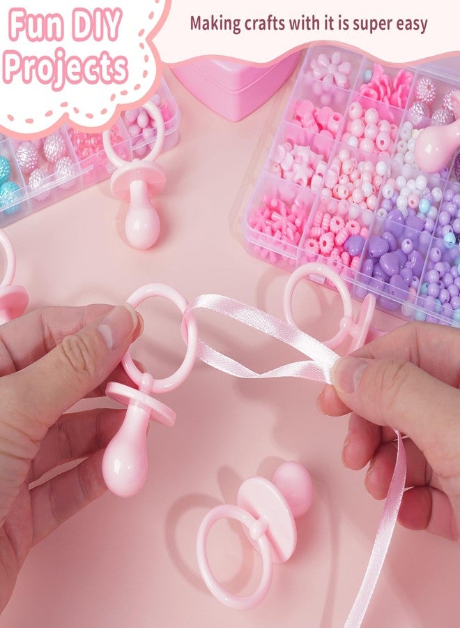 ZYFLSQ 50 Pacifiers for Baby Shower Game Girl, 2.75’’ Plastic Pacifiers Baby Shower Game, Bulk Baby Shower Pacifiers for Gender Reveal Baby Shower Decoration DIY, Table Scatter, Baby Shower Favors (Pink) - Image 2